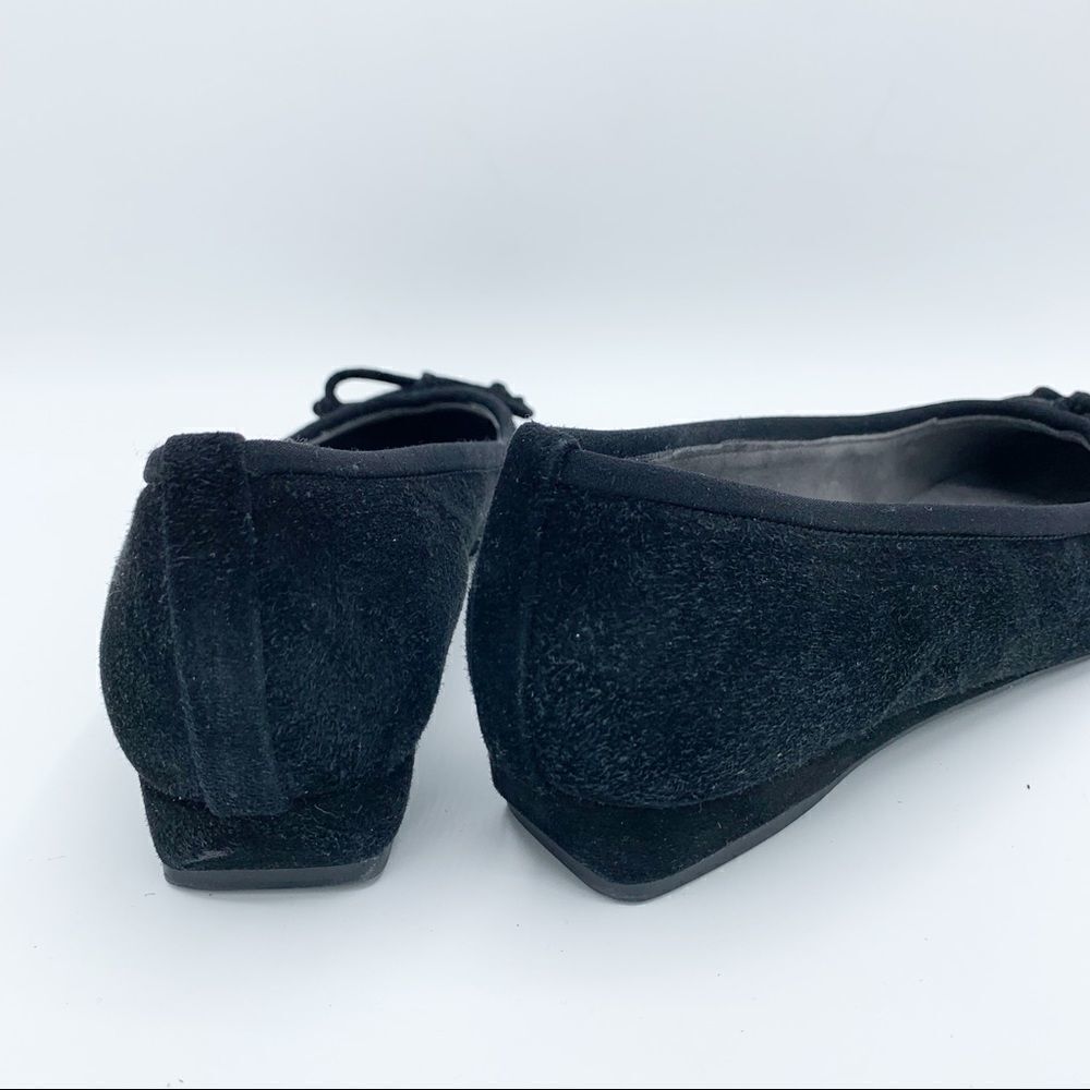 Stuart Weizmann Black‎ Quilted Suede Ballet Wedge Flats SZ 7 - Picture 5 of 12